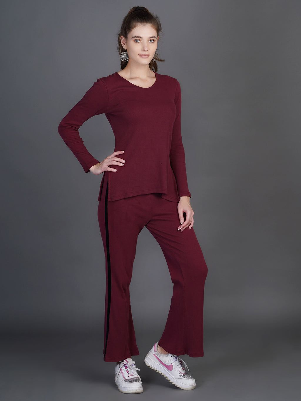 V-Neck Top With Trousers
