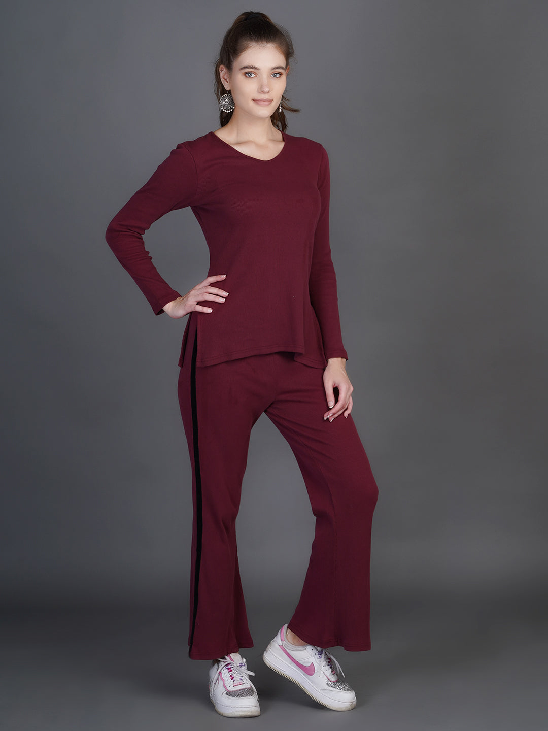 V-Neck Top With Trousers