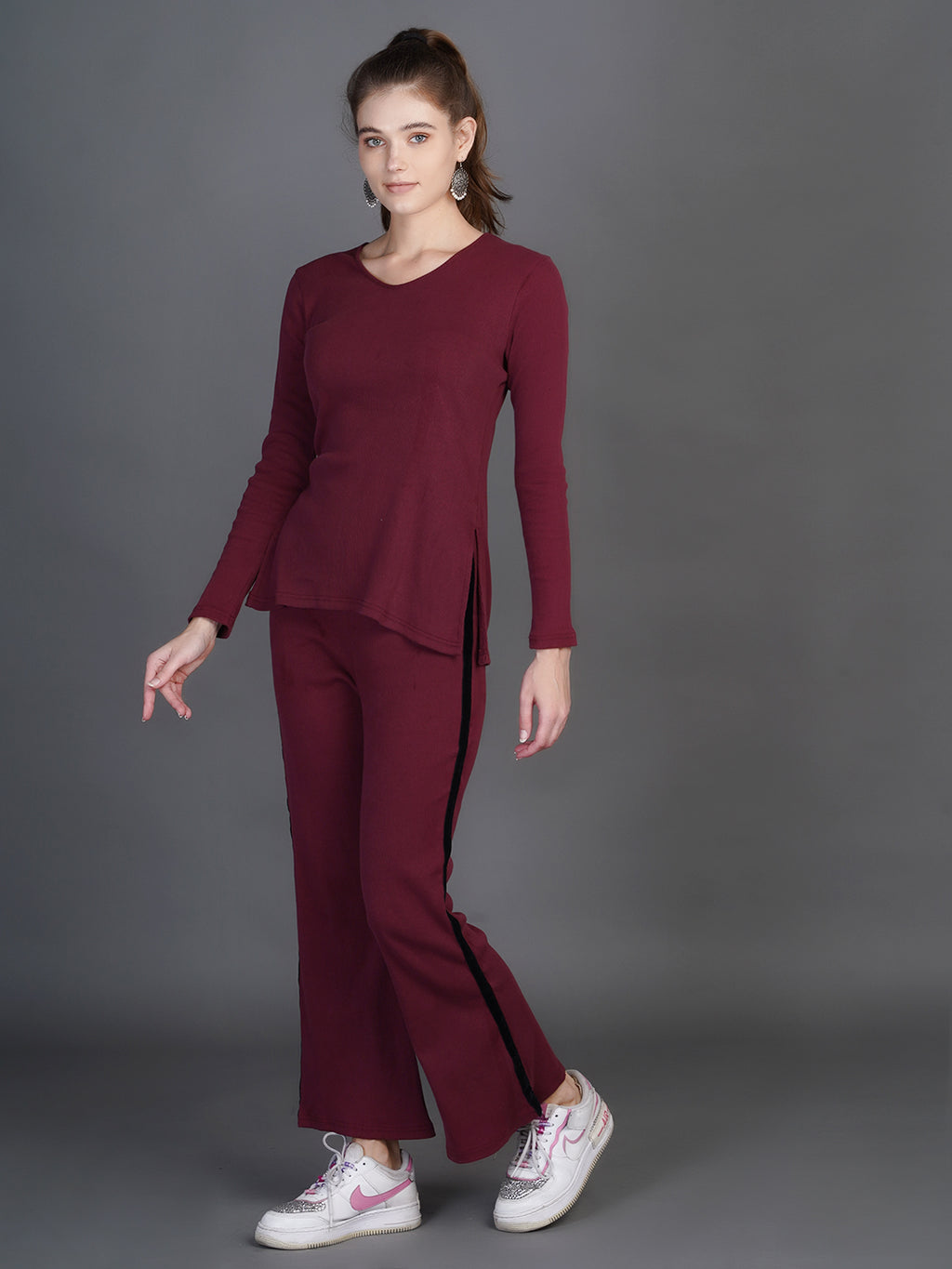 V-Neck Top With Trousers