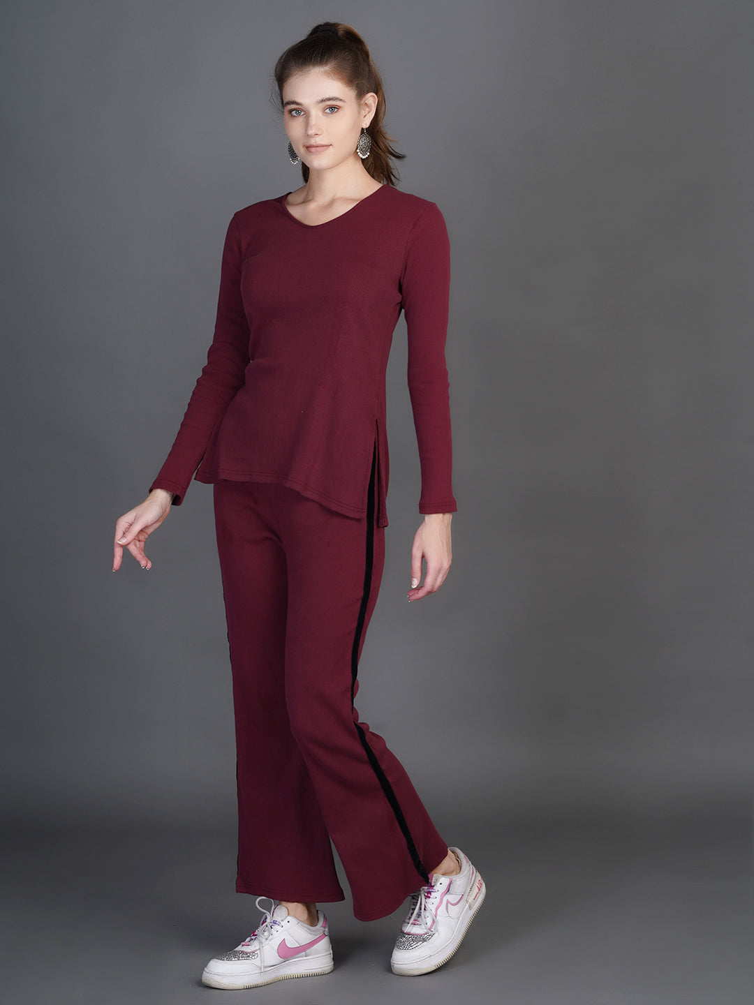 V-Neck Top With Trousers