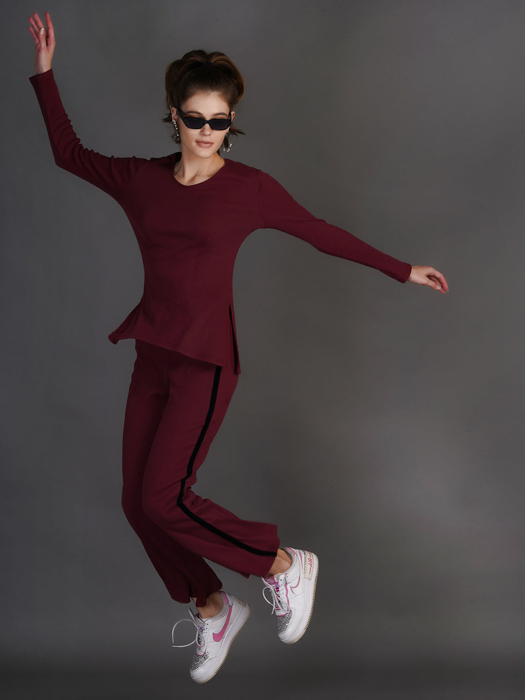 V-Neck Top With Trousers