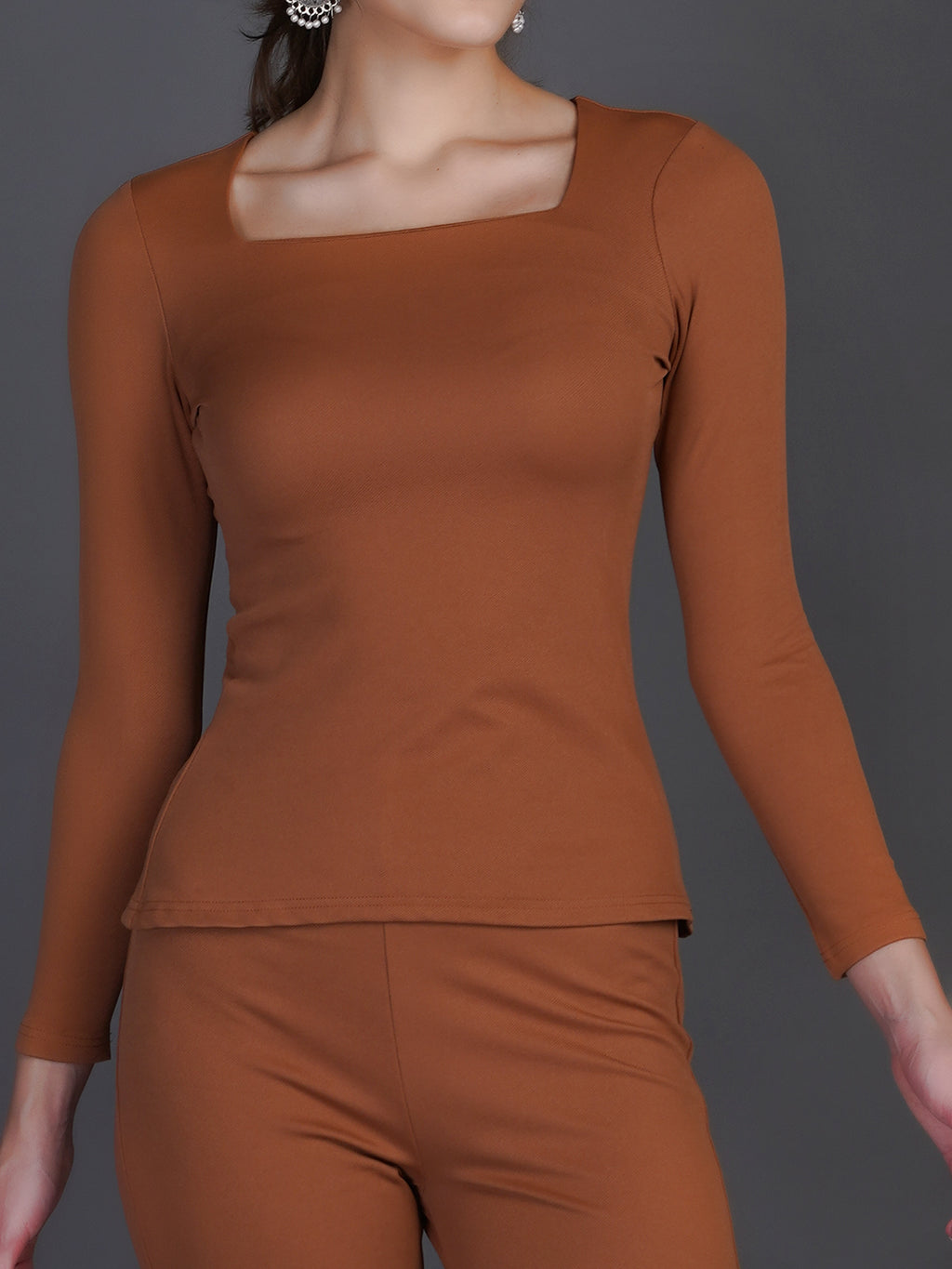 Square Neck Top With Trousers