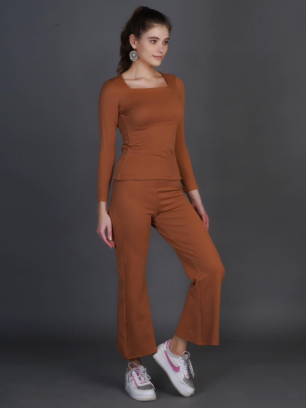 Square Neck Top With Trousers