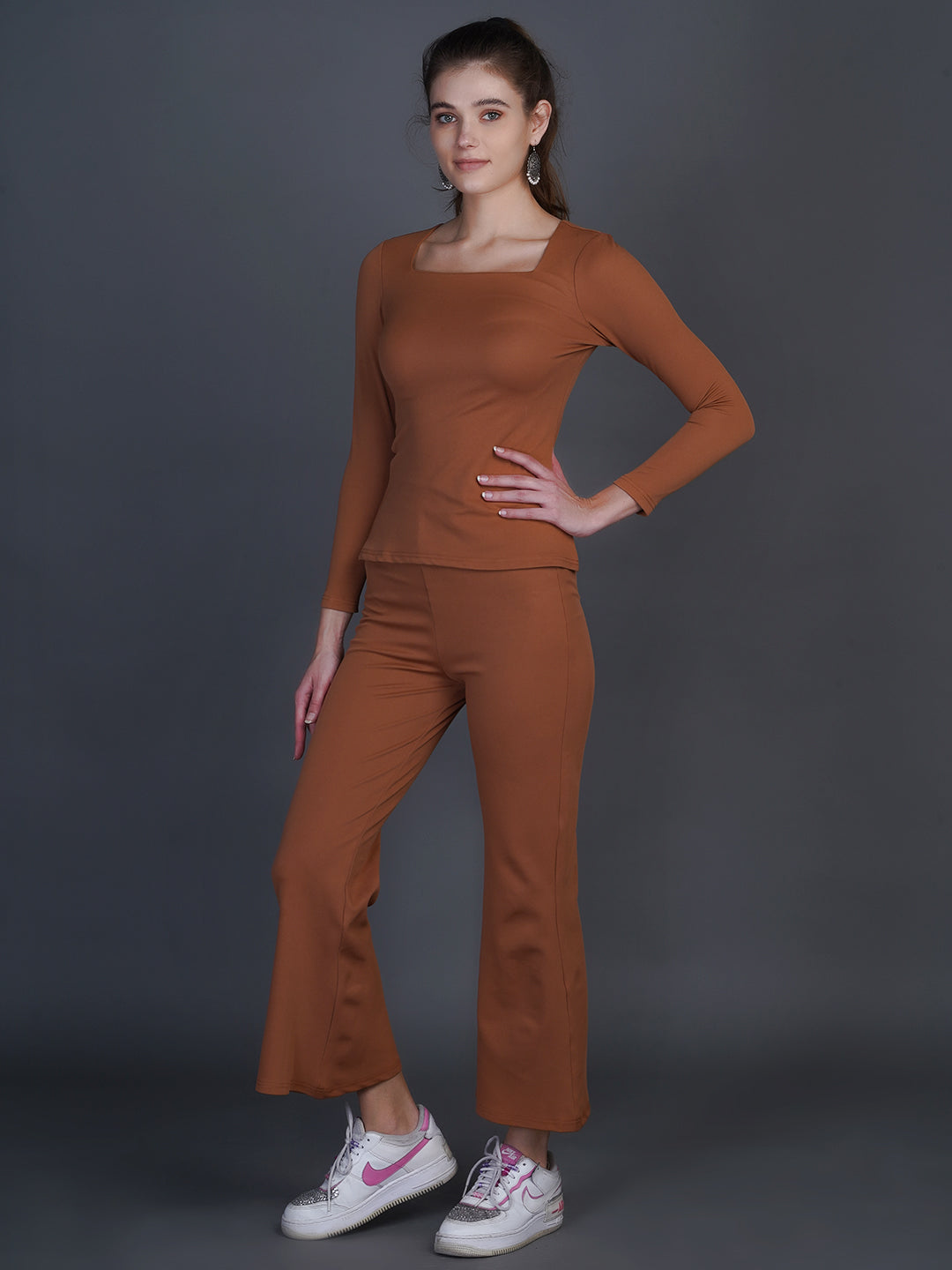 Square Neck Top With Trousers