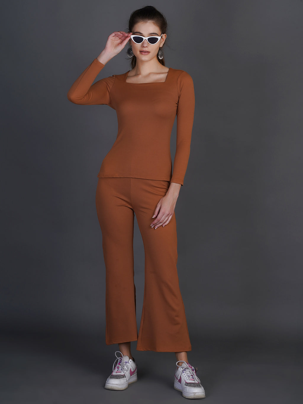 Square Neck Top With Trousers