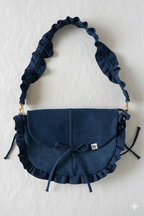 The Classic Indigo Ruffle Bag