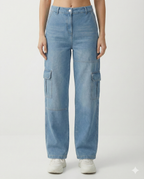 Women Straight Fit High-Rise Clean Look Heavy Fade Pure Cotton Jeans