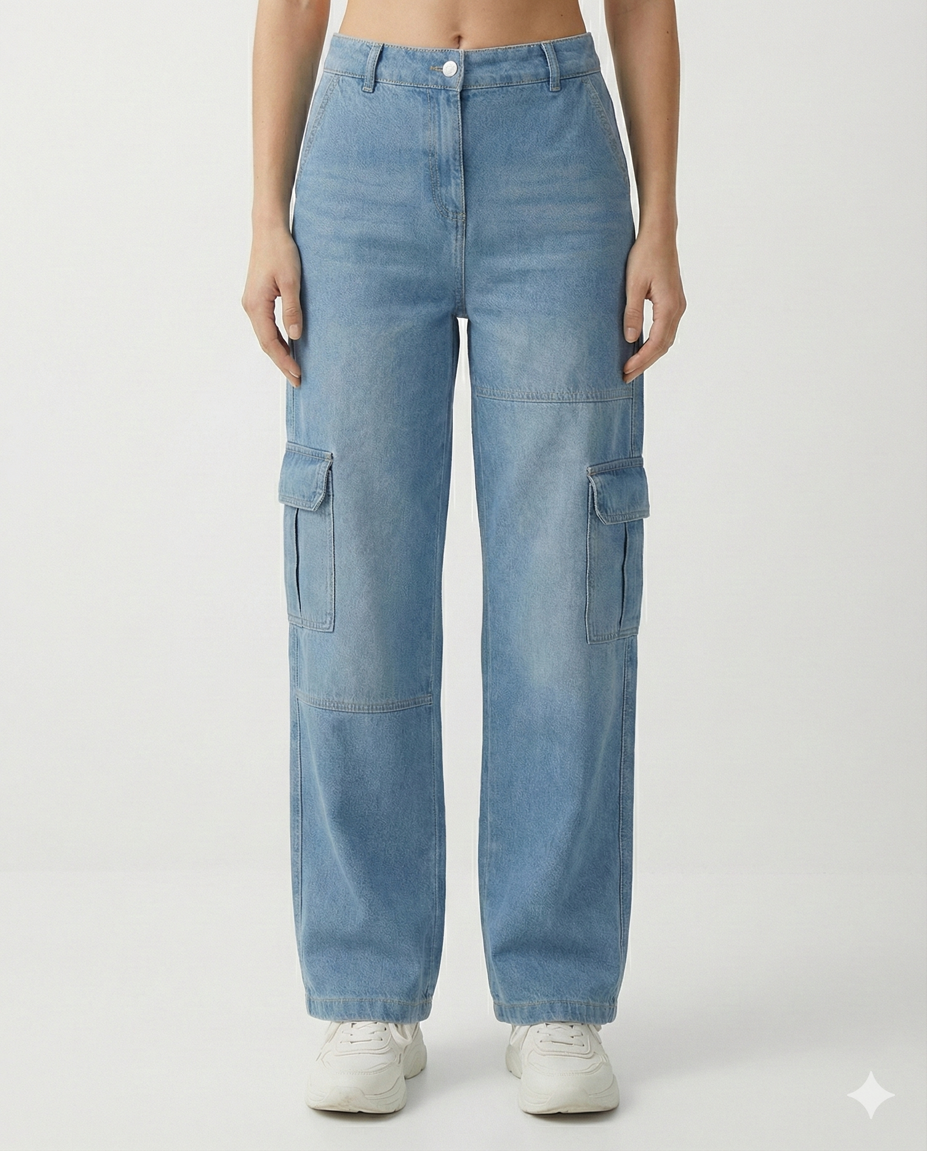 Women Straight Fit High-Rise Clean Look Heavy Fade Pure Cotton Jeans