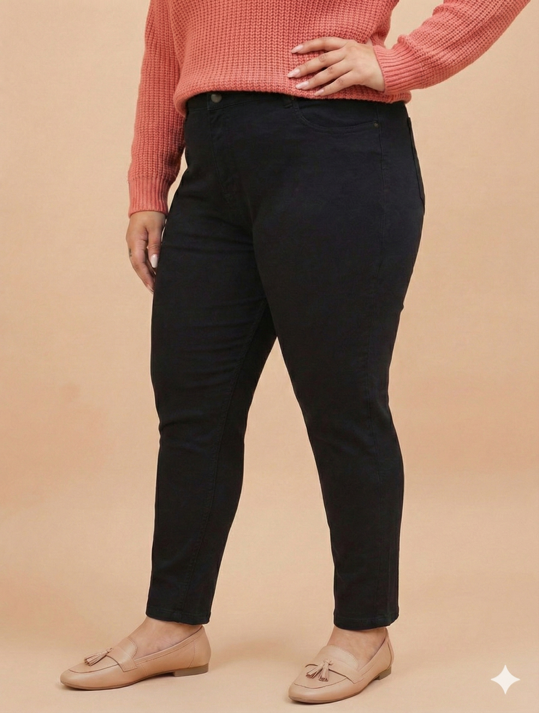Plus size Women Black Skinny Fit High-Rise Stretchable Jeans