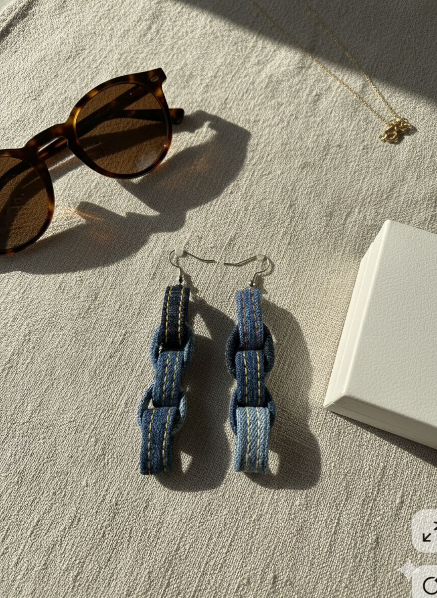 Denim Chain Dangles