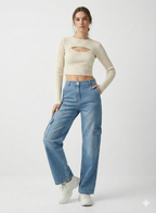 Women Straight Fit High-Rise Clean Look Heavy Fade Pure Cotton Jeans