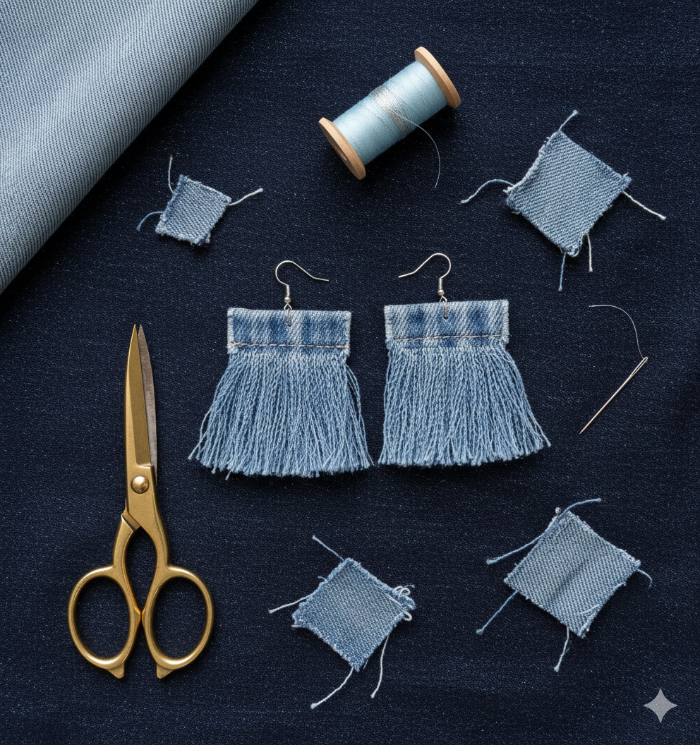 Denim Tassel Charms
