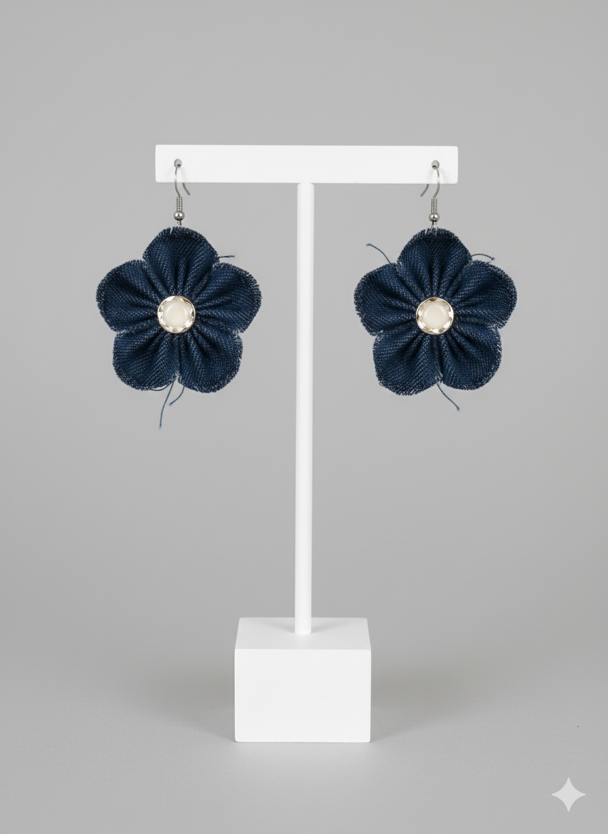 Denim Daisy earrings