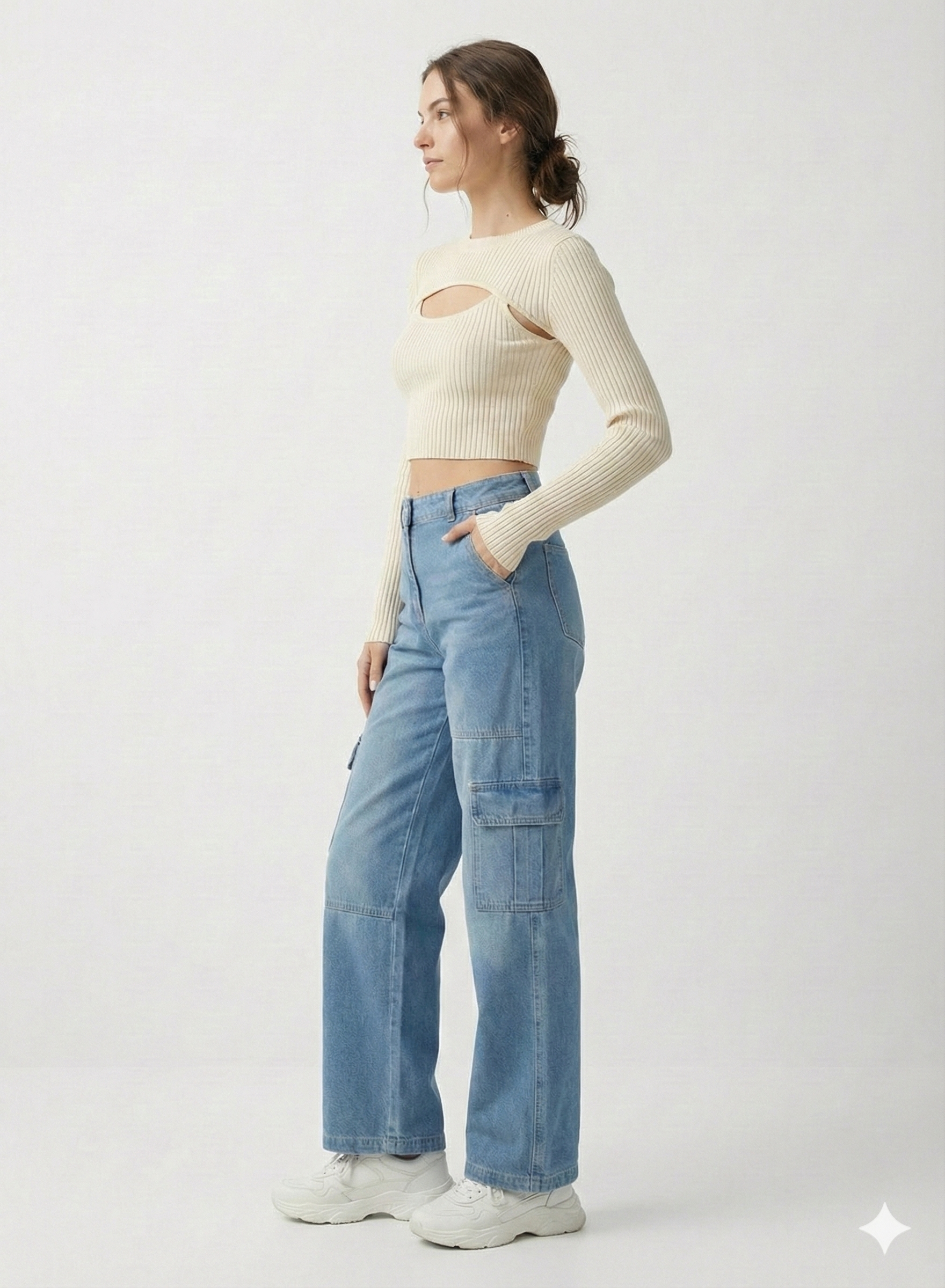 Women Straight Fit High-Rise Clean Look Heavy Fade Pure Cotton Jeans