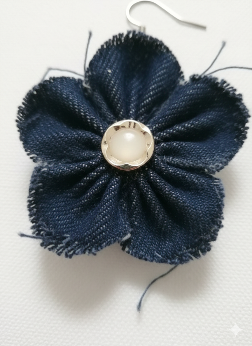 Denim Daisy earrings
