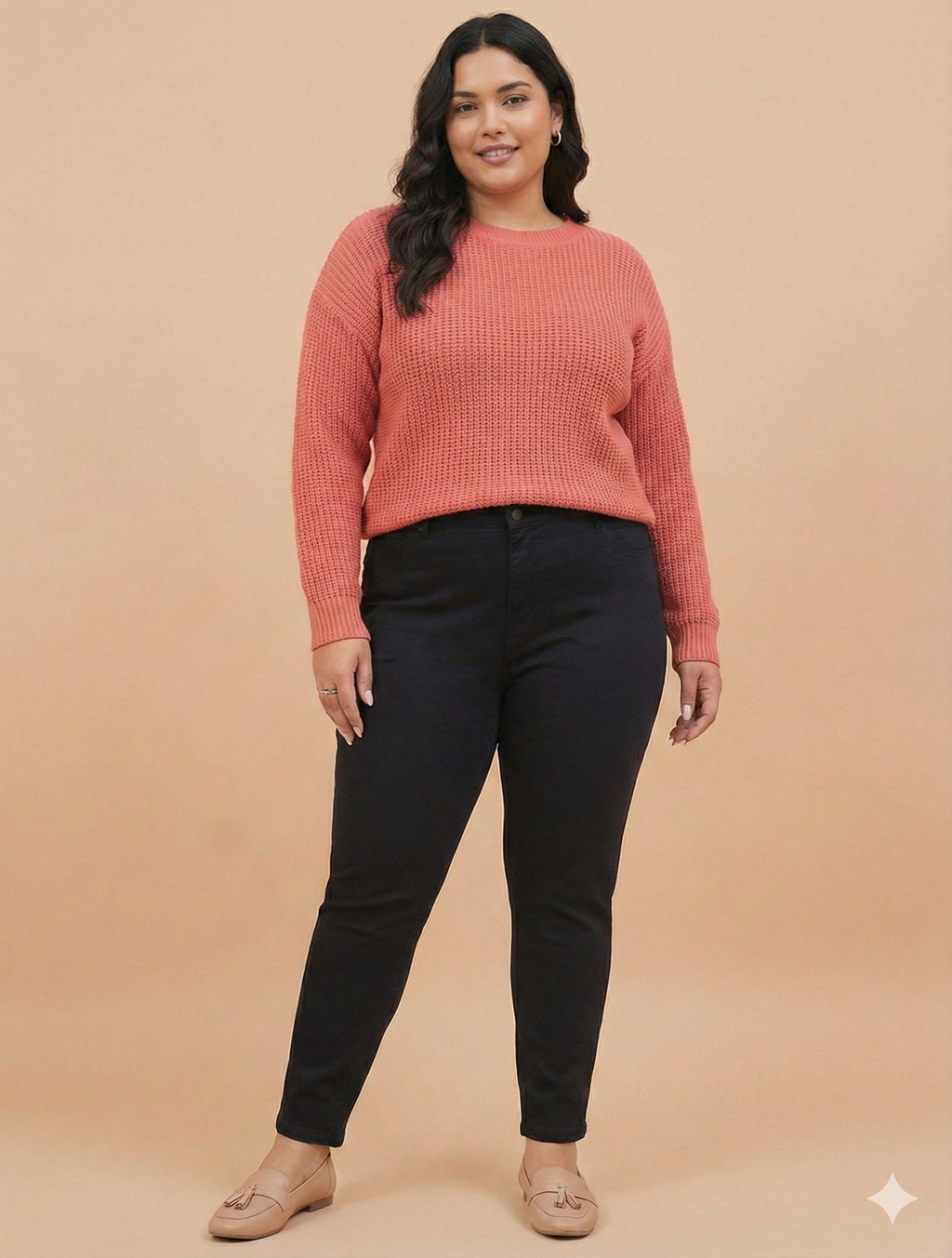 Plus size Women Black Skinny Fit High-Rise Stretchable Jeans