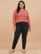 Plus size Women Black Skinny Fit High-Rise Stretchable Jeans