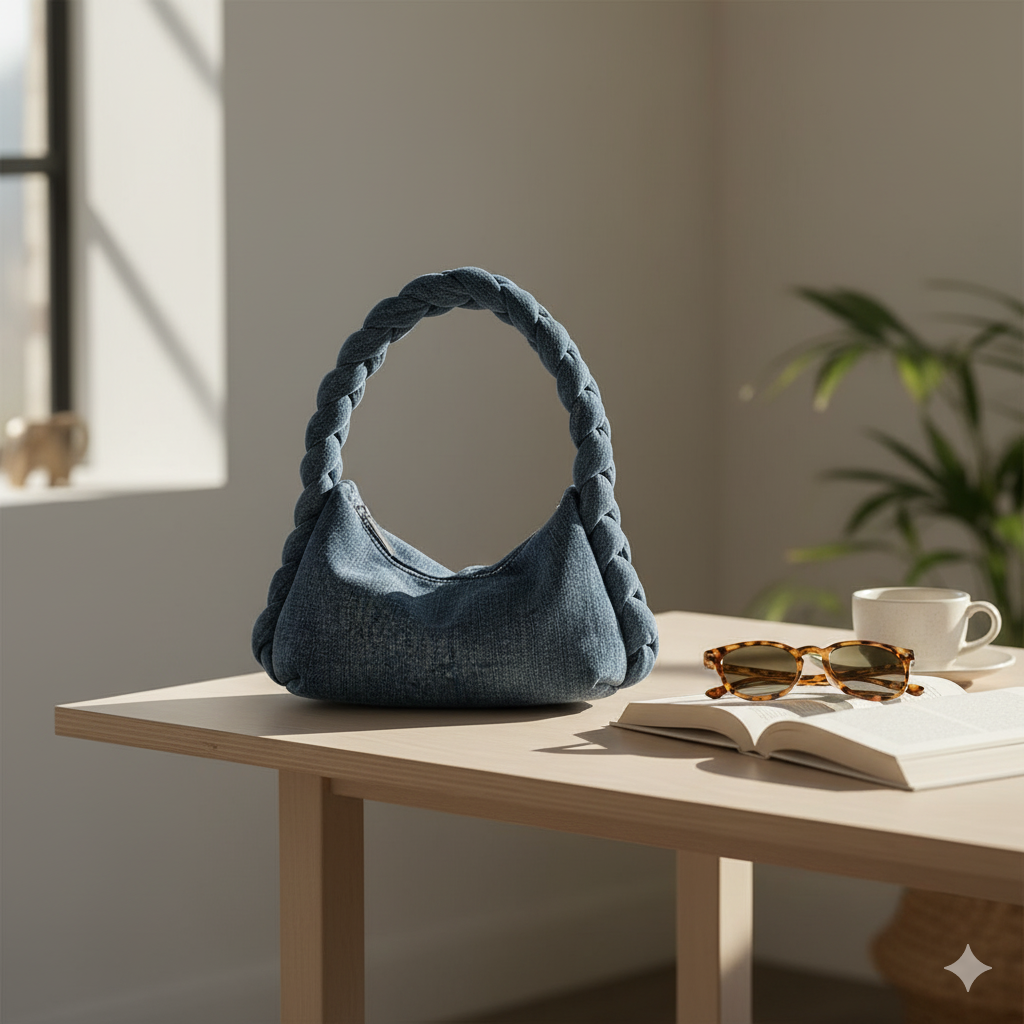 Denim Braid Luxe Bag