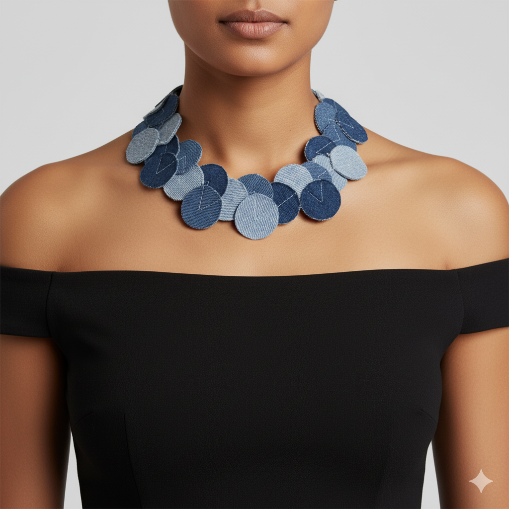 Denim Mosaic Necklace