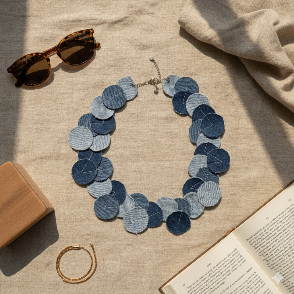 Denim Mosaic Necklace