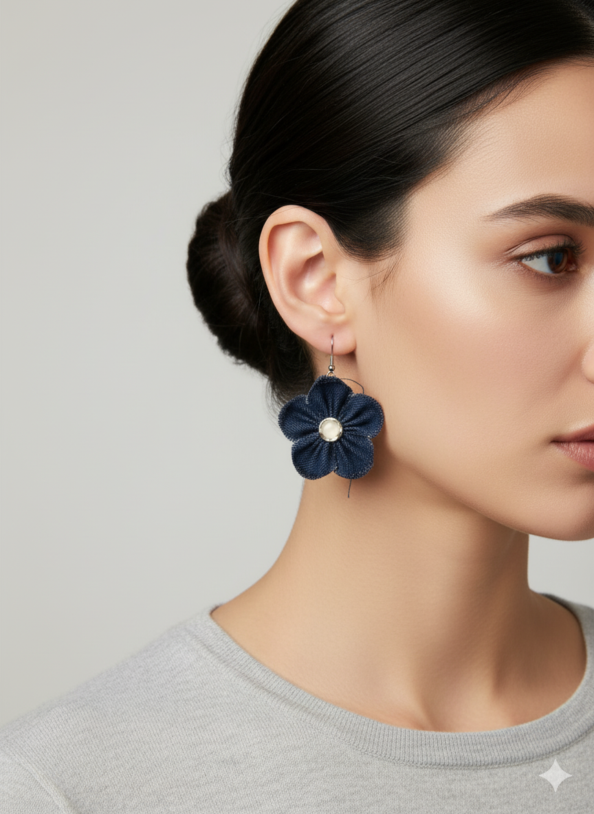 Denim Daisy earrings