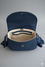 The Classic Indigo Ruffle Bag