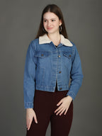 Spread Collar Denim Jacket