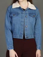 Spread Collar Denim Jacket