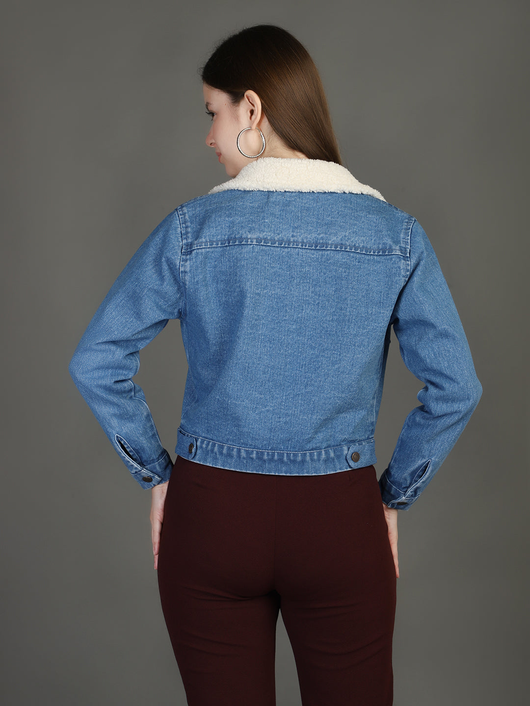 Spread Collar Denim Jacket