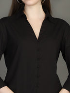 Spread Collar Cotton Casual Shirt