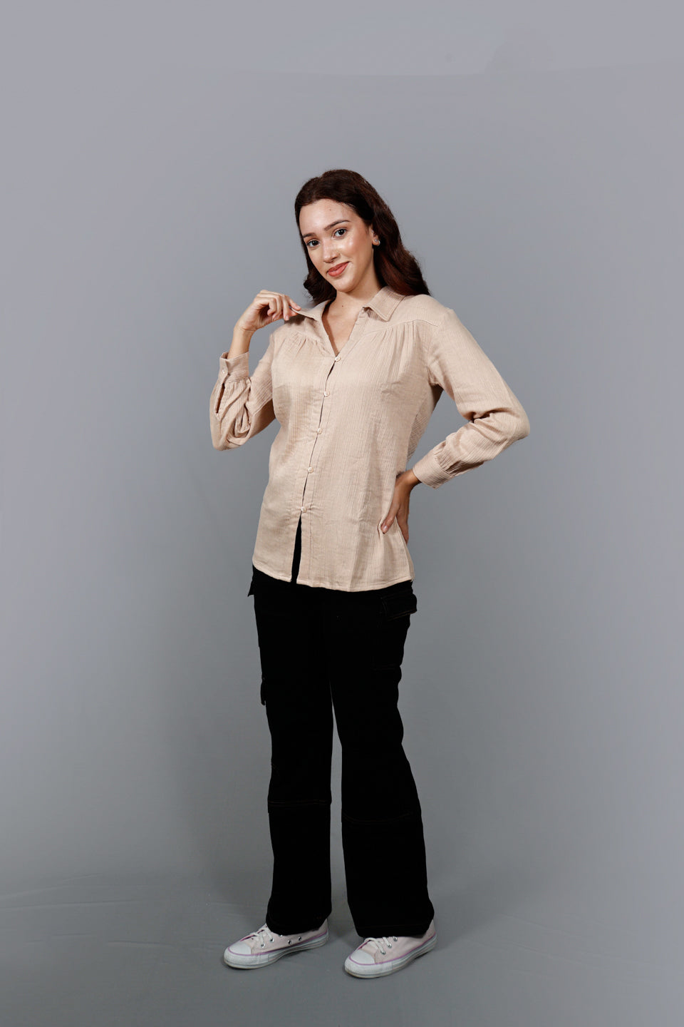 Women Solid Opaque Casual Cotton Shirt