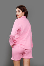 Pink  Pure Cotton Shirt with shorts