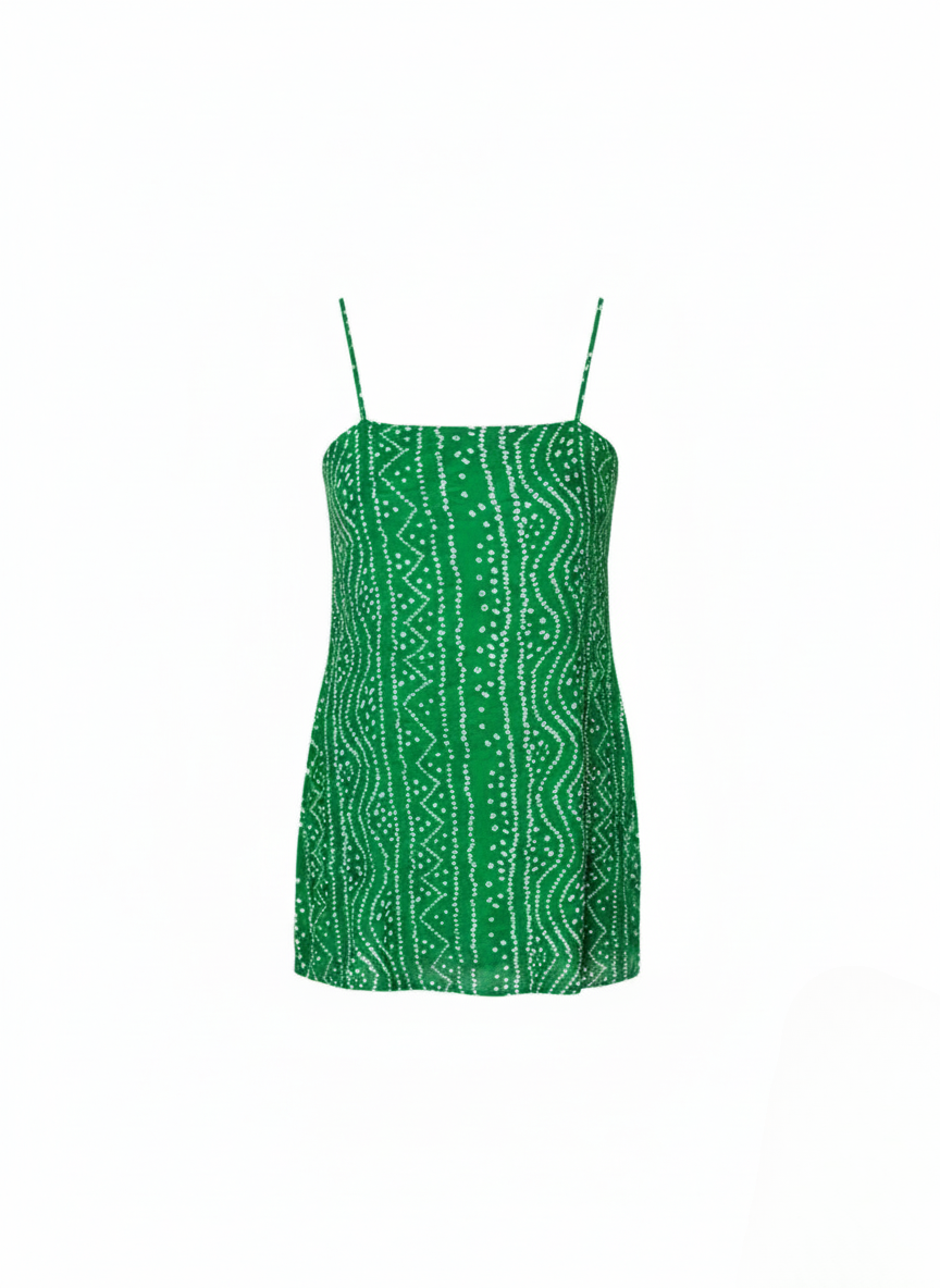 Backless Lace Up Spaghetti Strap Kurti.