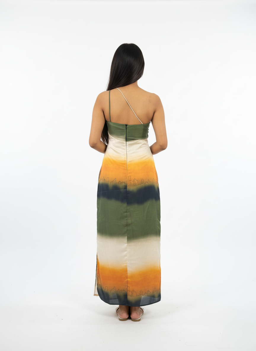 One shoulder maxi dress