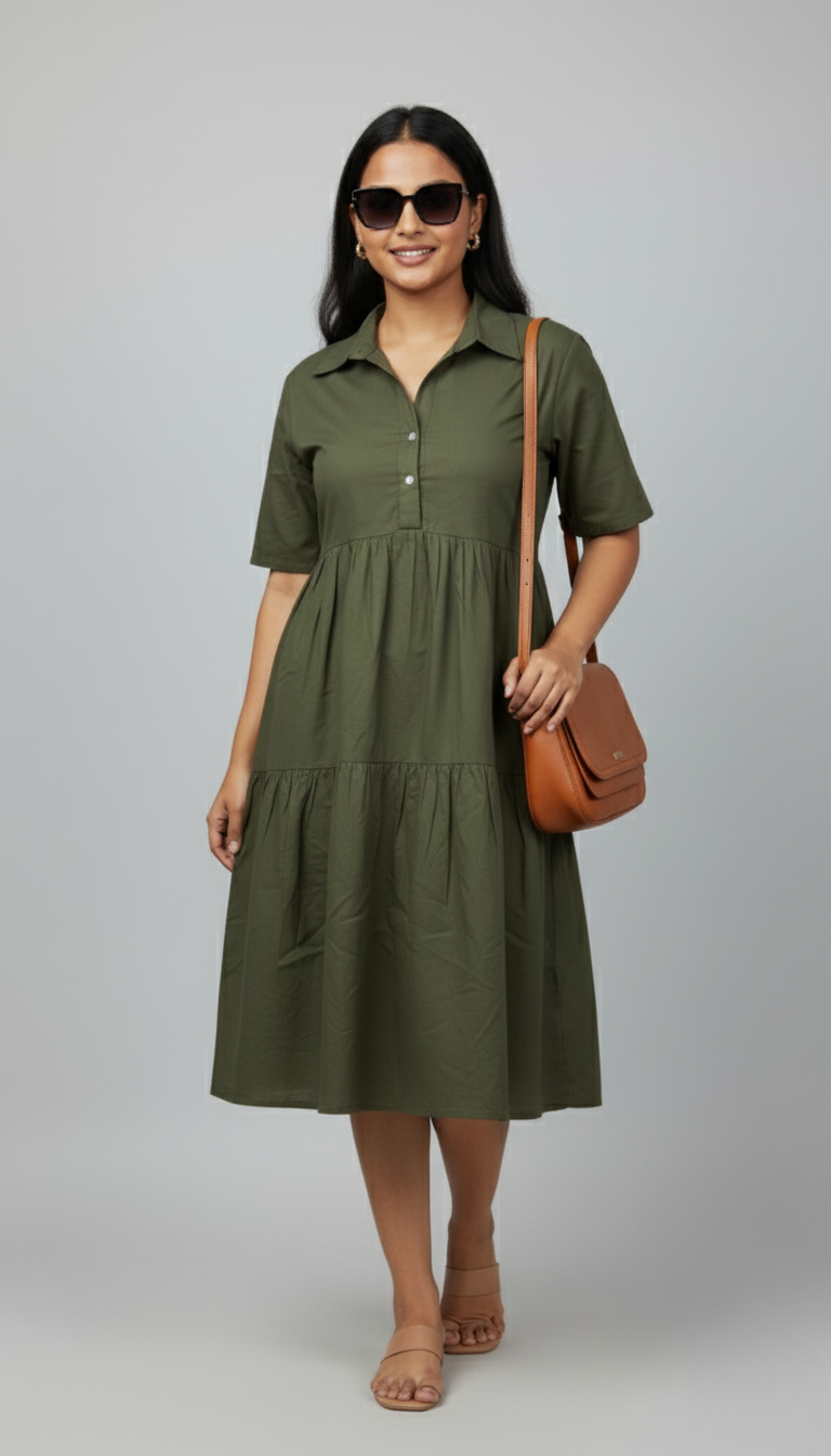 Summer A line Collar Dress