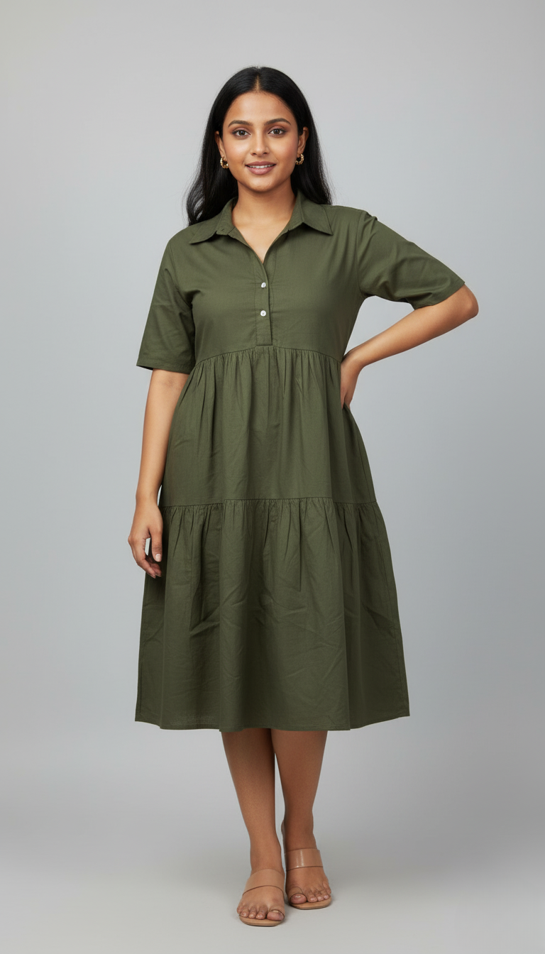 Summer A line Collar Dress